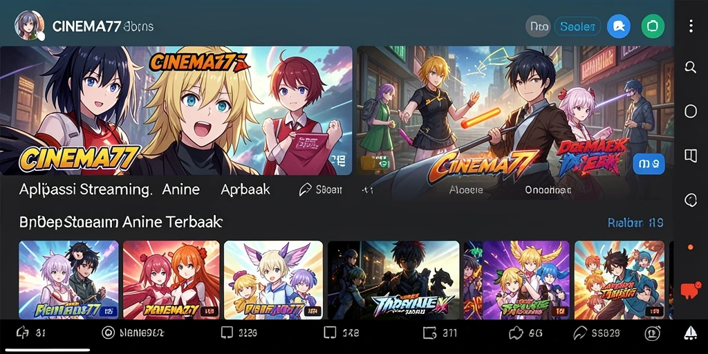 Tampilan gameplay CINEMA77 dengan kualitas tinggi dan beragam anime.