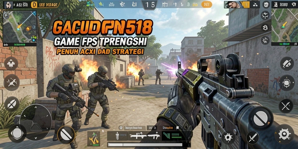 Tampilan gameplay intens GACOR518 menampilkan pertempuran taktis yang seru.