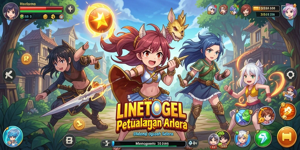 Screenshot utama LINETOGEL menampilkan karakter Anime dalam aksi.