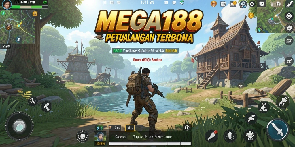 Tangkapan layar gameplay yang menunjukkan eksplorasi dunia terbuka MEGA188.