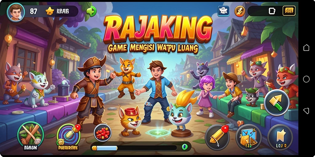Tampilan gameplay seru di RAJAKING dengan aksi yang mendebarkan.