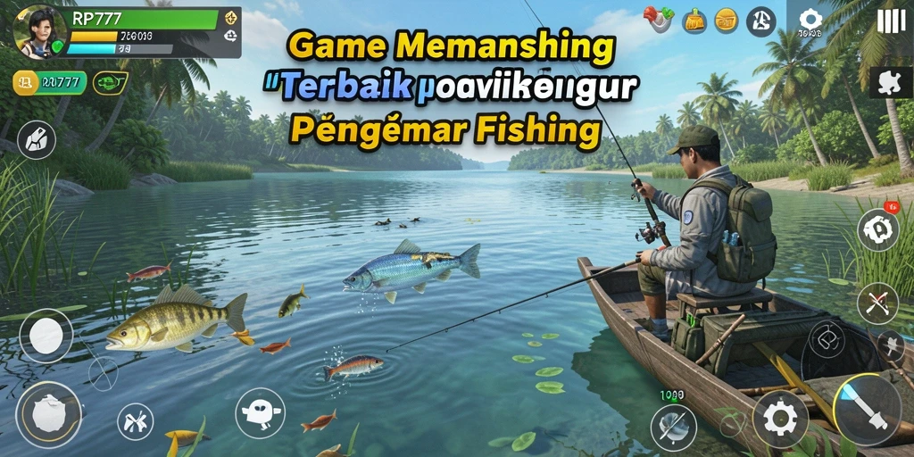 Screenshot gameplay RP777 menampilkan aksi memancing yang seru dan mengasyikkan.