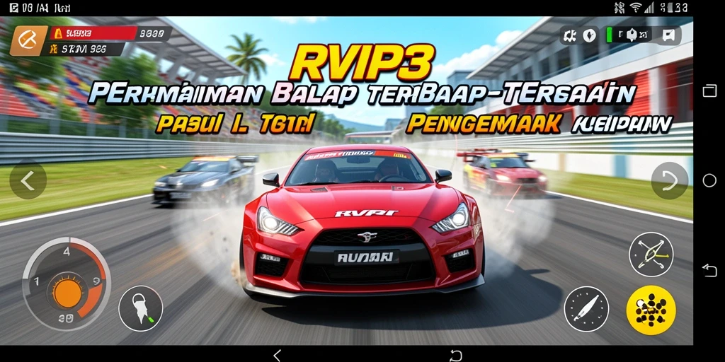 Tangkapan layar menunjukkan aksi balapan mendebarkan di RVIP3.